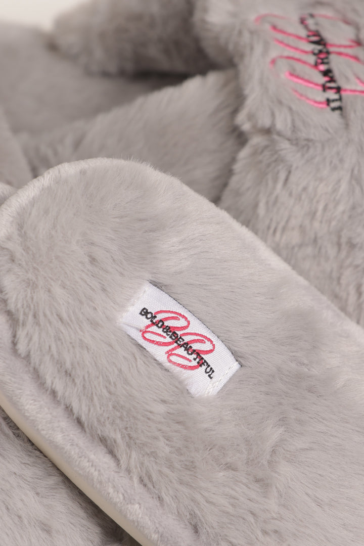 BB SIGNATURE SLIPPERS - GRAY