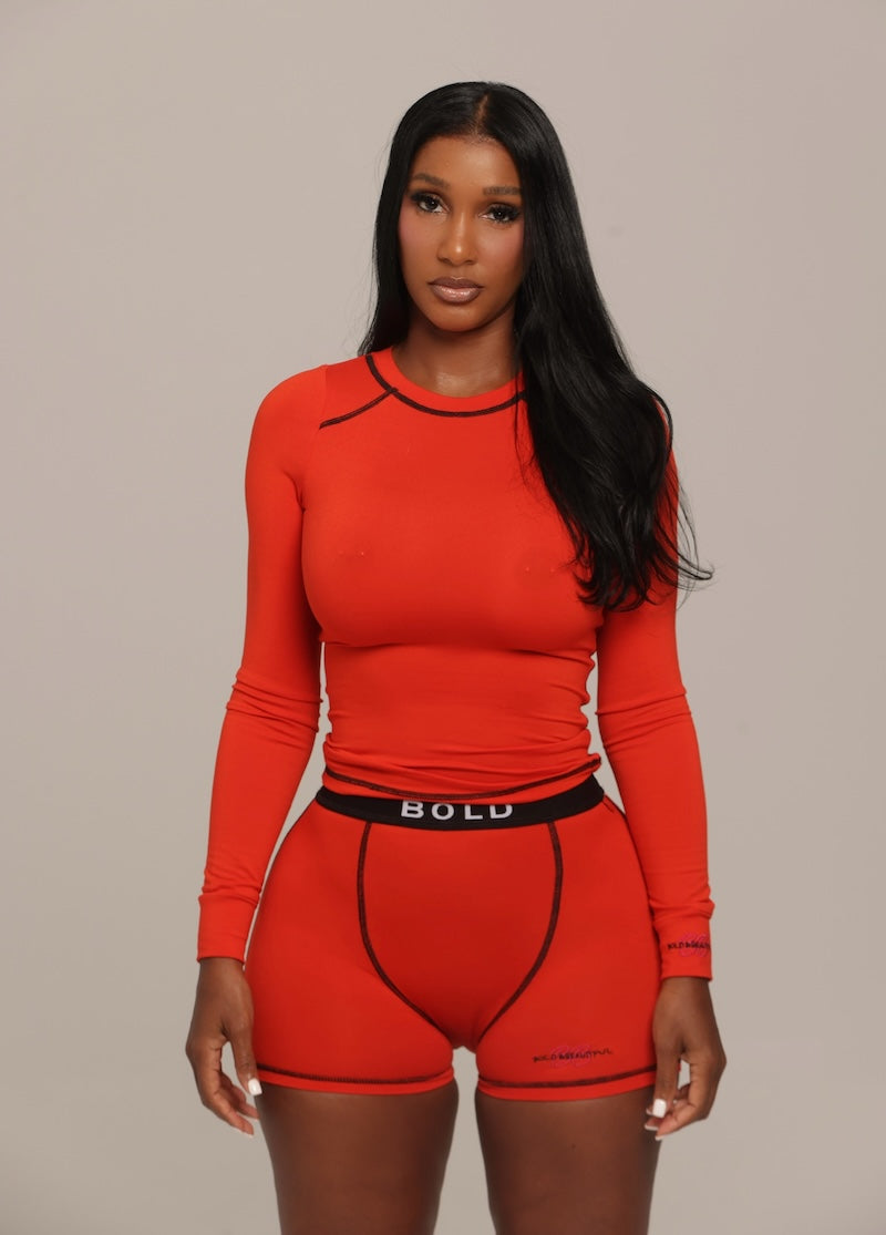MAHOGANY GIRL 2 PIECE SET - RED